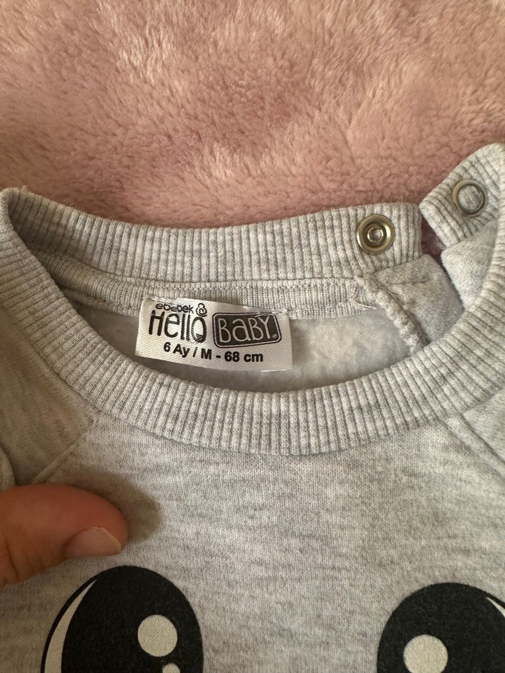 Gri Uzun Kollu Bebek Tulum - Görsel 2