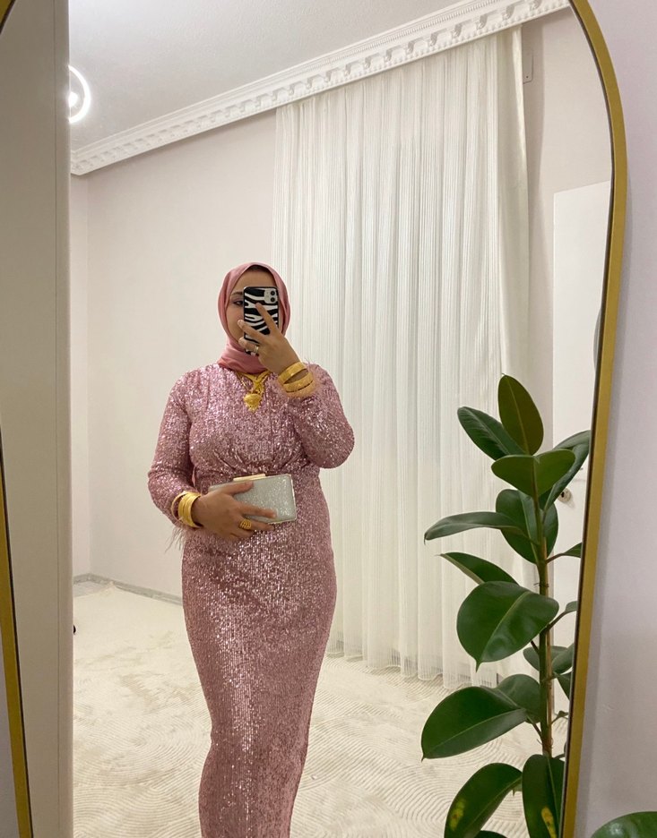 Bayan tesettür Abiye Elbise - Görsel 5