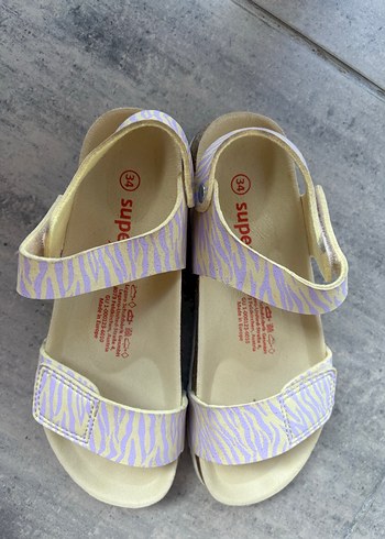 Kız Çocuk Zebra Desenli Cırt Cırtlı Terlik - Görsel 2