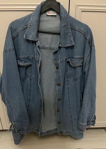 Düğmeli Kadın Mavi Denim Ceket