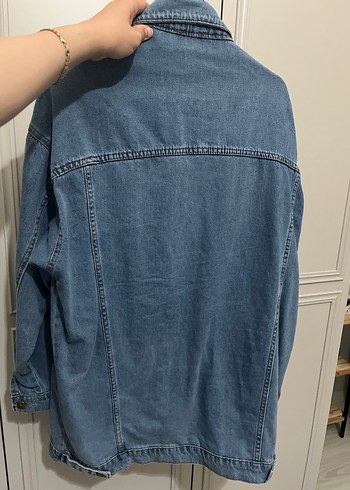 38 Beden Düğmeli Kadın Mavi Denim Ceket