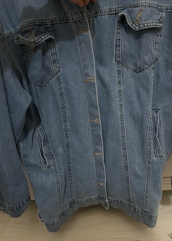 38 Beden mavi Renk Düğmeli Kadın Mavi Denim Ceket