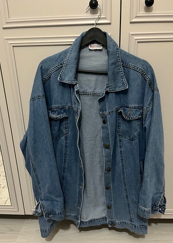 Diğer Düğmeli Kadın Mavi Denim Ceket