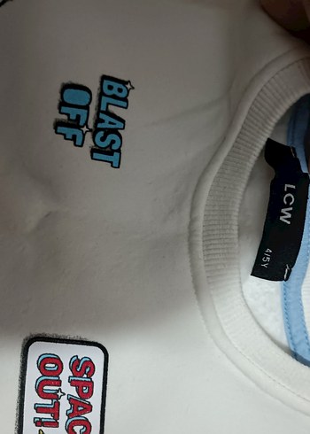 Beyaz Erkek Çocuk Baskılı Kısa Kollu Sweatshirt - Görsel 2