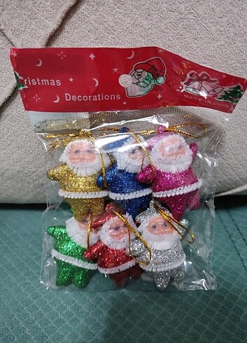Yılbaşı ağacı süsleme Noel Baba 1 paket 