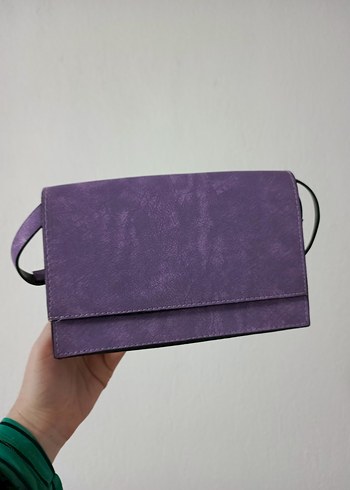 Mor Süet Zincir Detaylı Kadın Çanta - Görsel 7