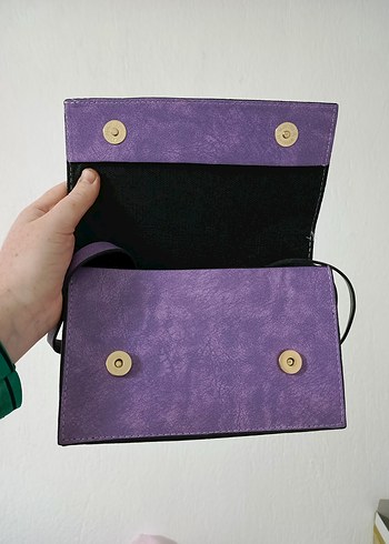 Mor Süet Zincir Detaylı Kadın Çanta - Görsel 3