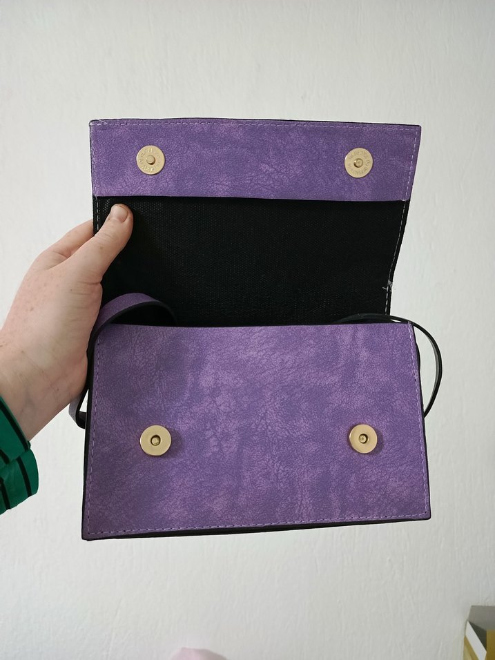 Mor Süet Zincir Detaylı Kadın Çanta - Görsel 3