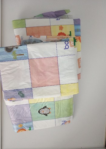 Pastel Renkli Kareli bebek alt değiştirme örtüsü - Görsel 2