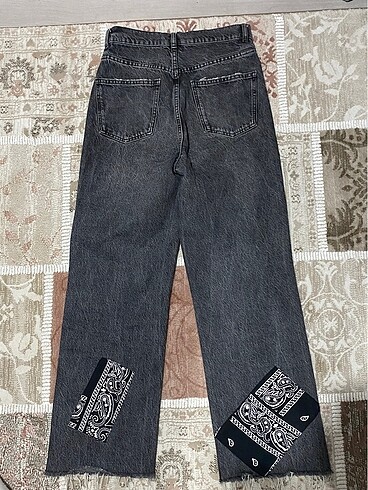 38 Beden Yüksel bel bol paça jeans