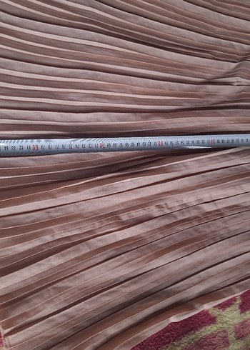 Bej Pliseli Uzun Kadın Etek - Görsel 5