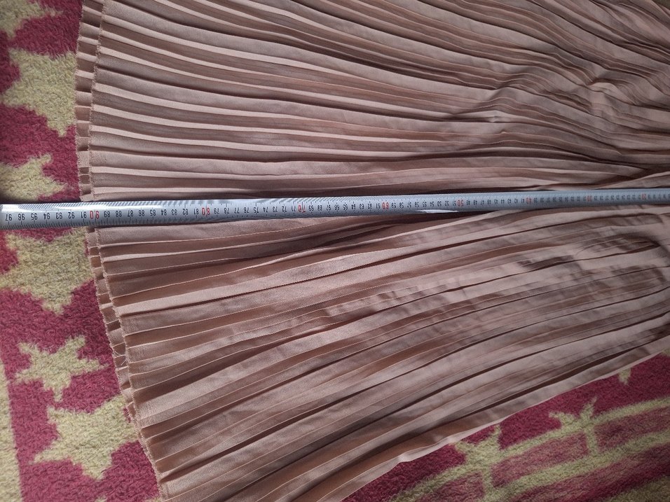 Bej Pliseli Uzun Kadın Etek - Görsel 5