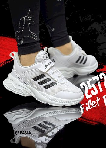 Beyaz Erkek Çocuk Spor Ayakkabı Velcro