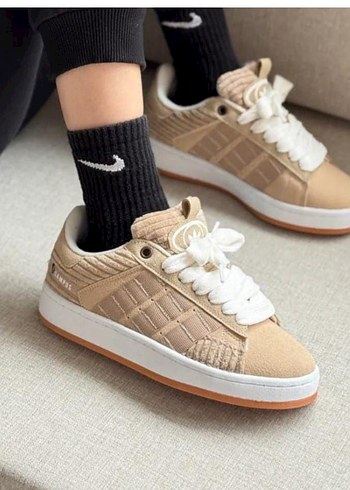 Adidas Adidas Bej Süet Bağcıklı Kadın Spor Ayakkabı