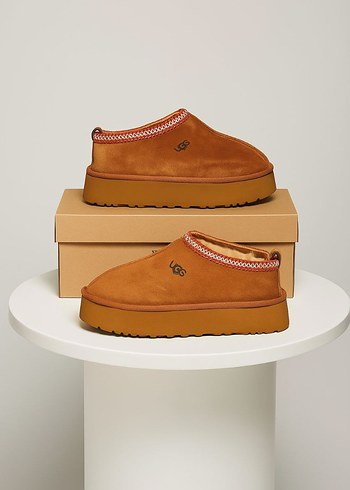 UGG Kahverengi taba Süet Platform Topuklu Kadın Terlik bot
