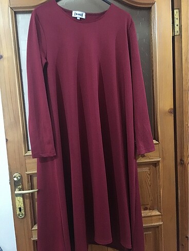 Bordo uzun tunik elbise