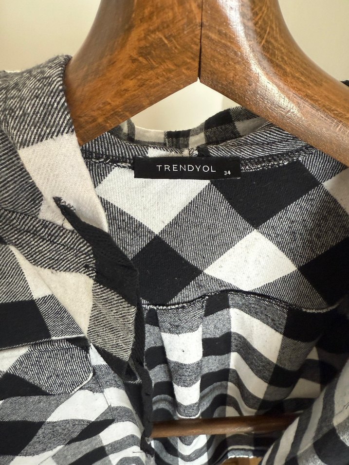 TRENDYOLMİLLA Ekose Desenli Salaş Kadın Gömlek - Görsel 5