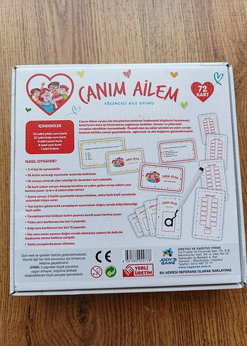 CANIM AİLEM Eğlenceli Aile Oyunu - 72 Kart - Görsel 2
