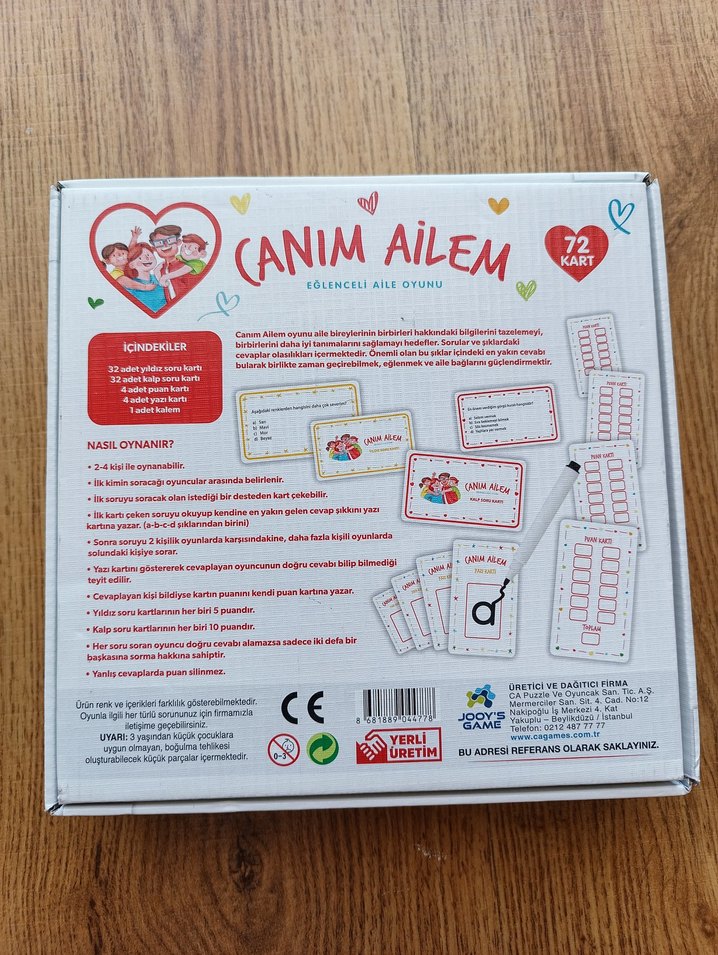 CANIM AİLEM Eğlenceli Aile Oyunu - 72 Kart - Görsel 2