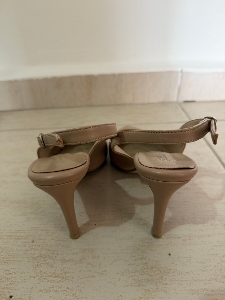 PELİNİN AYAKKABILARI Bej Deri Stiletto - Görsel 3