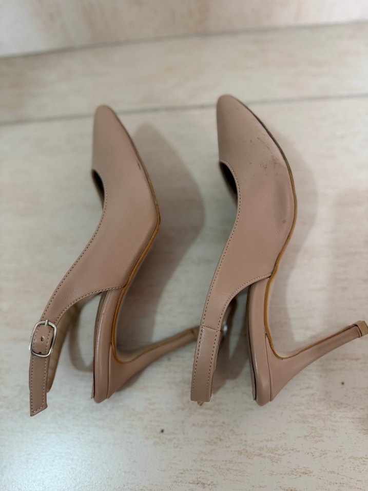 PELİNİN AYAKKABILARI Bej Deri Stiletto - Görsel 2