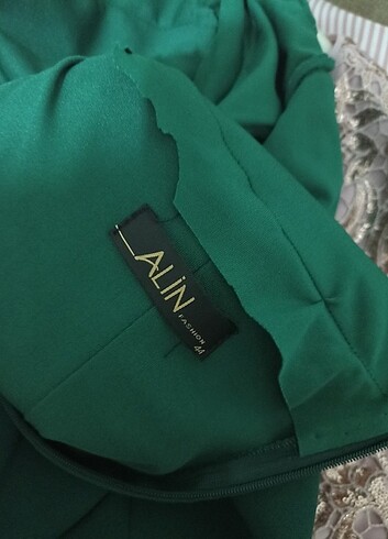 44 Beden yeşil Renk Abiye Elbise