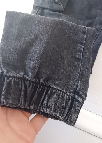 11-12 Yaş Beden Erkek Gri Loose Fit Kot Pantolon