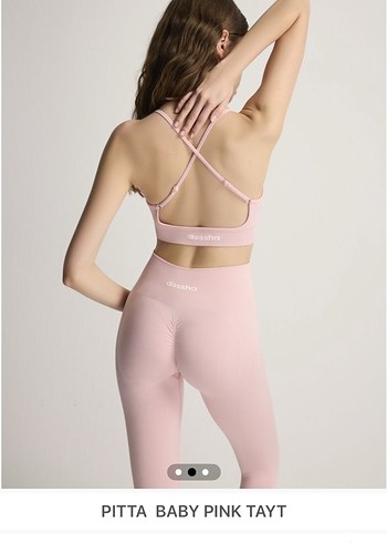 s Beden pembe Renk Dossha Pitta Pastel Pembe Pilates Takımı