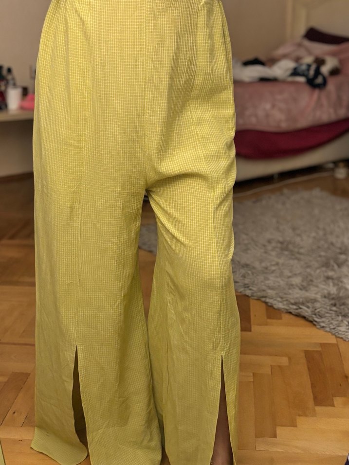 Sarı Düğmeli Midi Tulum - Görsel 2