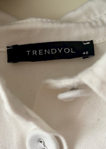 Düğmeli Beyaz Mini Elbise - Görsel 4