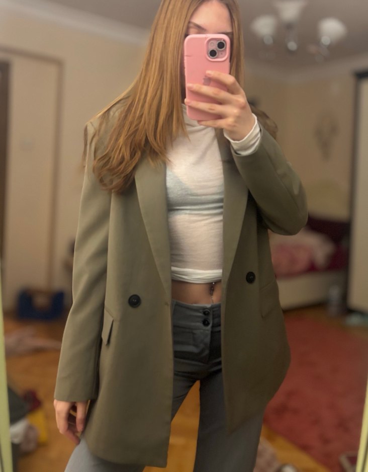 Zara Haki Blazer Ceket - Görsel 2