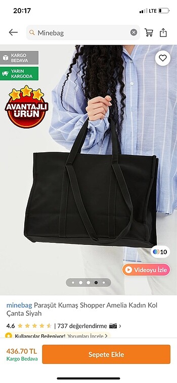 Stradivarius MİNEBAG AMELİA SHOPPER ÇANTA