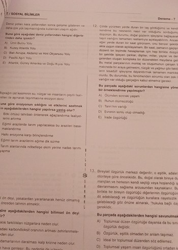 TYT Sosyal Bilimler Deneme Sınavı - Görsel 2