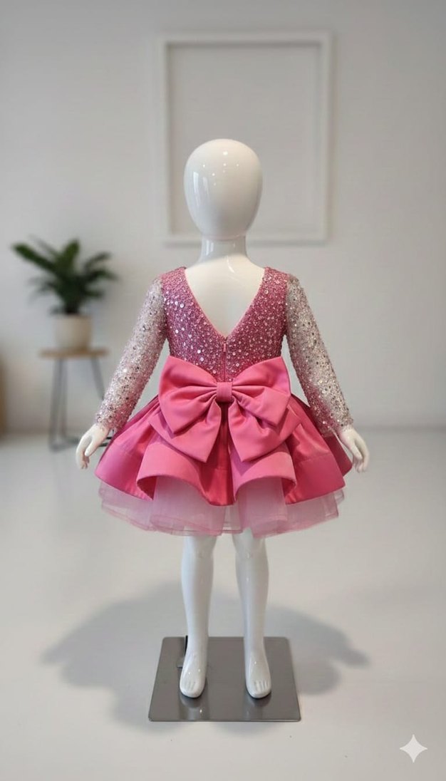 Pembe  Kız Elbisesi - Görsel 3