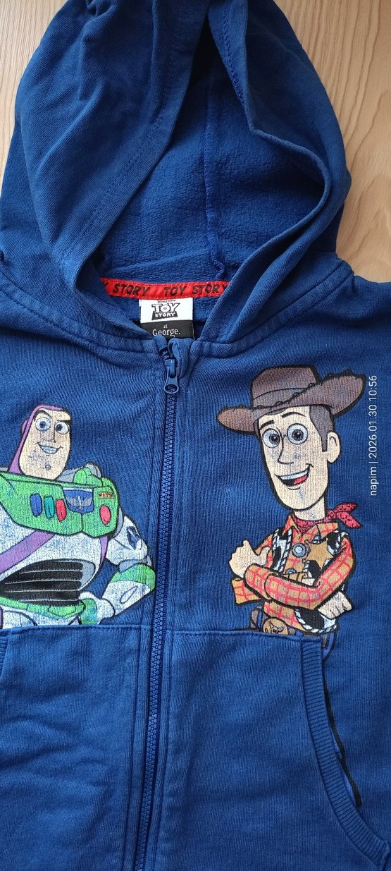 Toy Story marka, Kapüşonlu Mavi Erkek Çocuk Fermuarlı Sweatshirt - Görsel 3