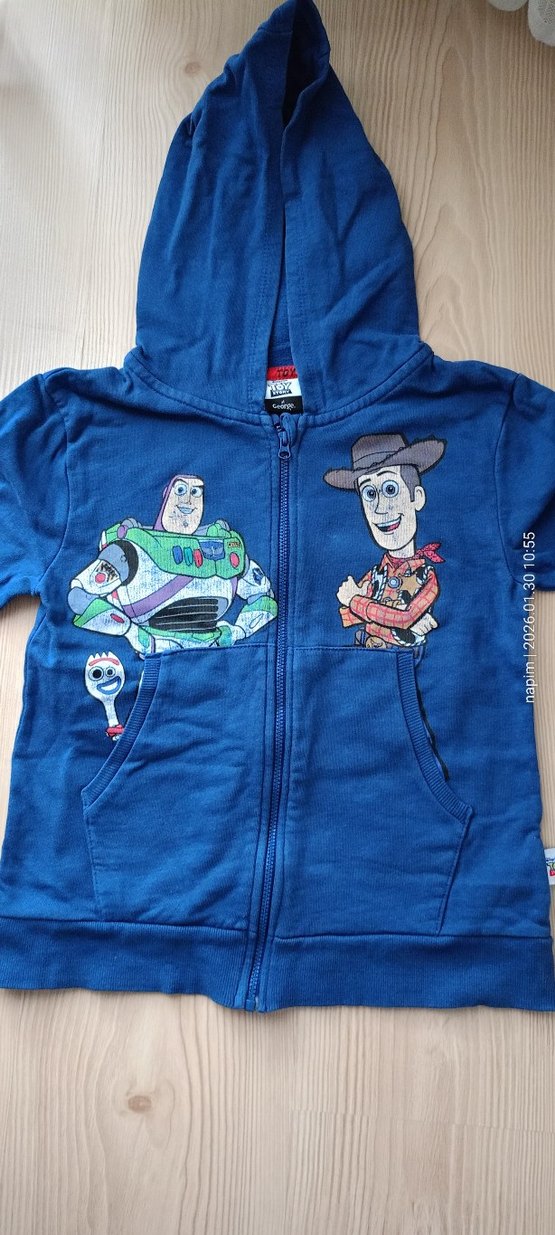 Toy Story marka, Kapüşonlu Mavi Erkek Çocuk Fermuarlı Sweatshirt - Görsel 2