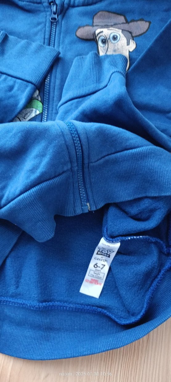 Toy Story marka, Kapüşonlu Mavi Erkek Çocuk Fermuarlı Sweatshirt - Görsel 5