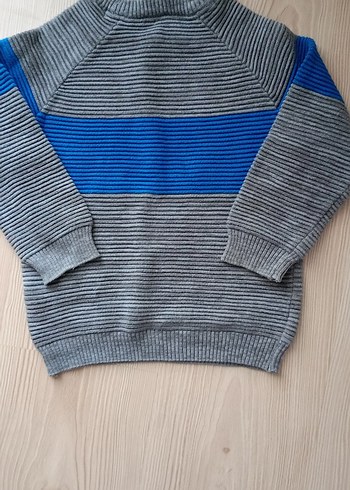 Gri Çizgili Erkek Çocuk Kazak - Görsel 2