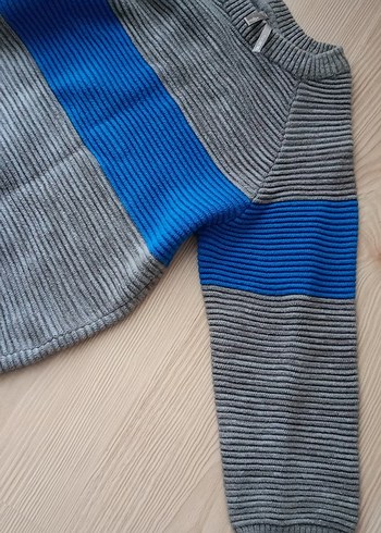 Gri Çizgili Erkek Çocuk Kazak - Görsel 4