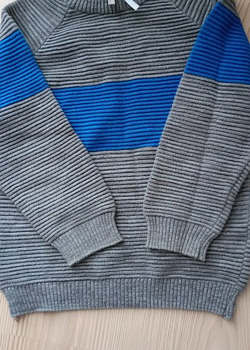 Gri Çizgili Erkek Çocuk Kazak - Görsel 5