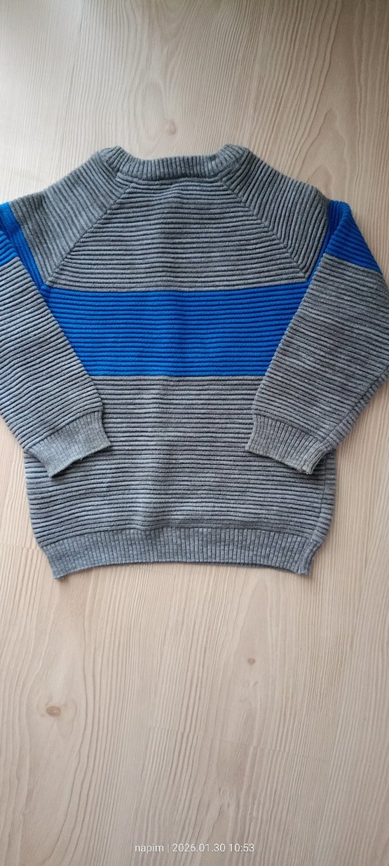 Gri Çizgili Erkek Çocuk  Kazak - Görsel 2