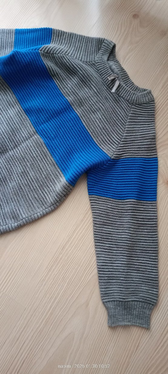 Gri Çizgili Erkek Çocuk  Kazak - Görsel 4
