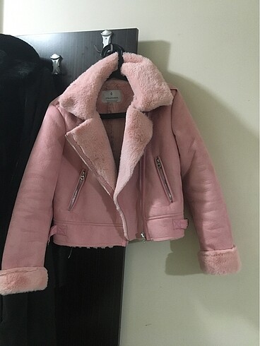 Stradivarius kürklü biker ceket