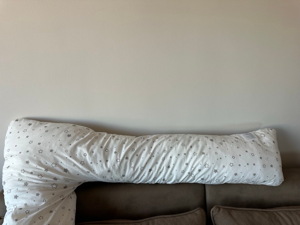 Desenli Beyaz Gri Hamile Yastığı - Görsel 3