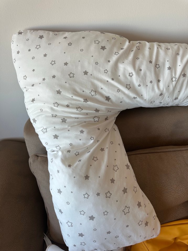 Desenli Beyaz Gri Hamile Yastığı - Görsel 4