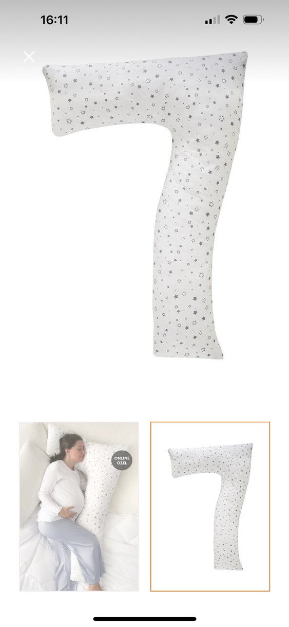 Desenli Beyaz Gri Hamile Yastığı - Görsel 2