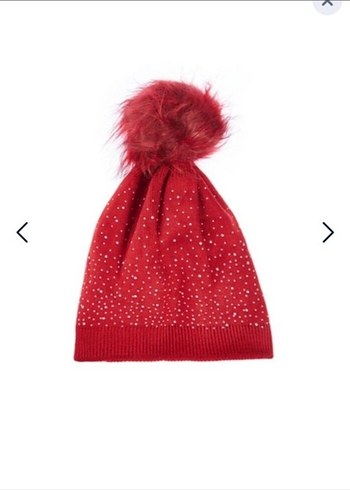 Kırmızı Parlak Kürklü Kadın Bere - Görsel 3