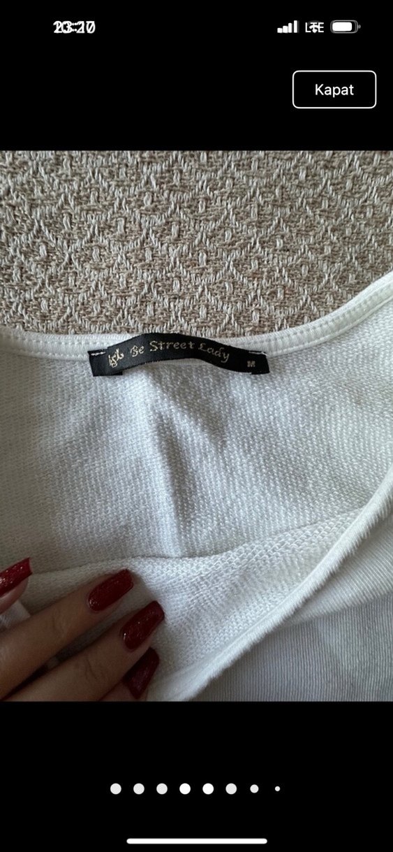 Kadın beyaz Kısa Kollu Crop Top - Görsel 4