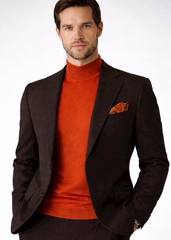 Avva Erkek Kiremit yarım Balıkçı Yaka Triko kazak - Görsel 3