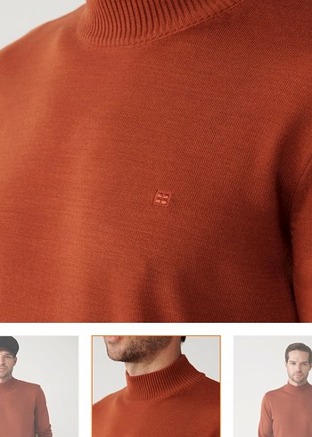 Avva Erkek Kiremit yarım Balıkçı Yaka Triko kazak - Görsel 7